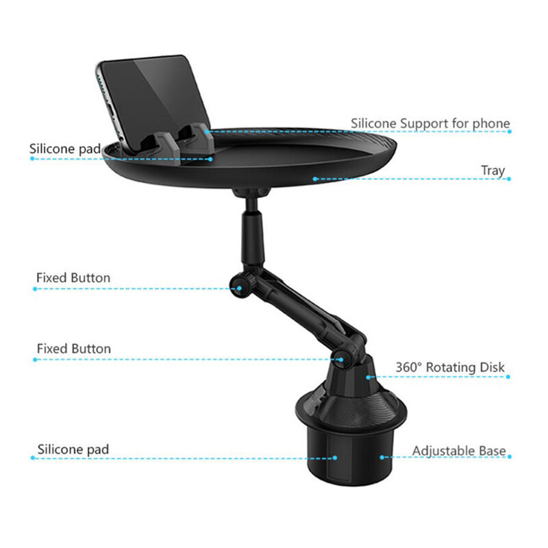 2-ühes auto mobiiltelefoni topsihoidik, libisemiskindel universaalne keskkonsooli kohvihoidik enamiku sõidukite jaoks