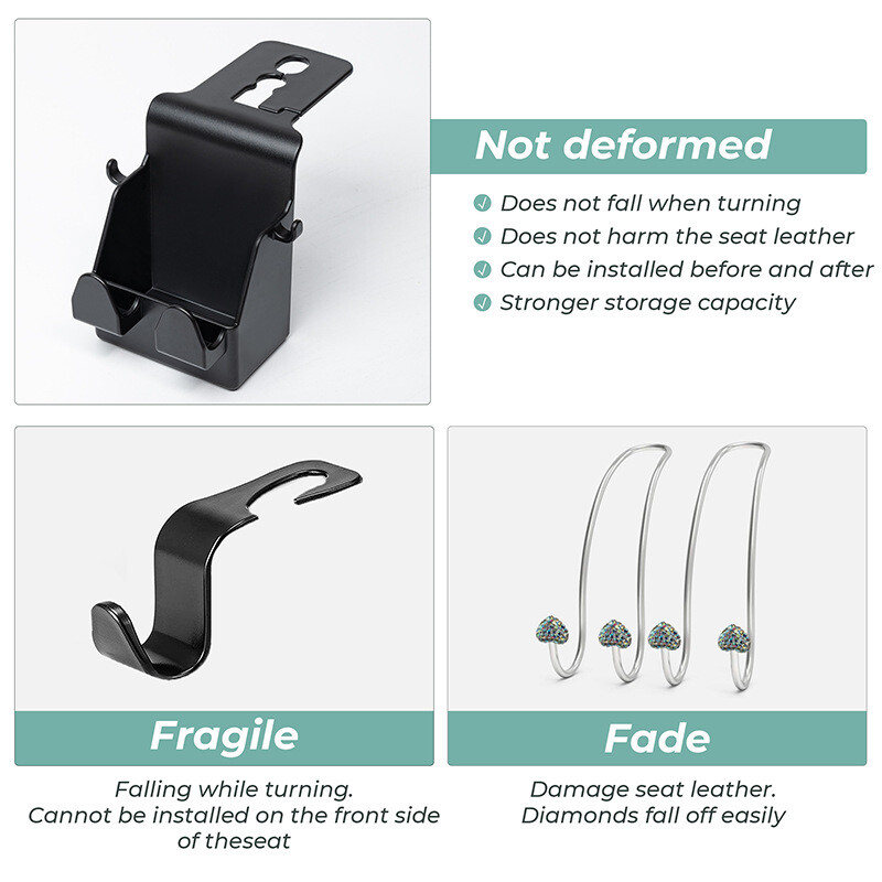 Univerzálny háčik na operadlo autosedačky, multifunkčný vešiak na opierku hlavy autosedačky, držiak telefónu do auta, organizér na tašku, kabelku