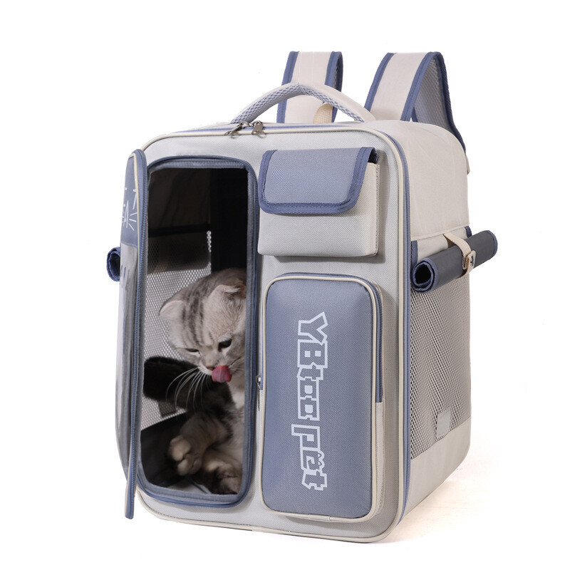 Nešiojama naminiams gyvūnėliams atspari streso nešiojama kvėpuojanti kuprinė, skirta visiems sezonams išvykstant su kačių kuprine vasarą