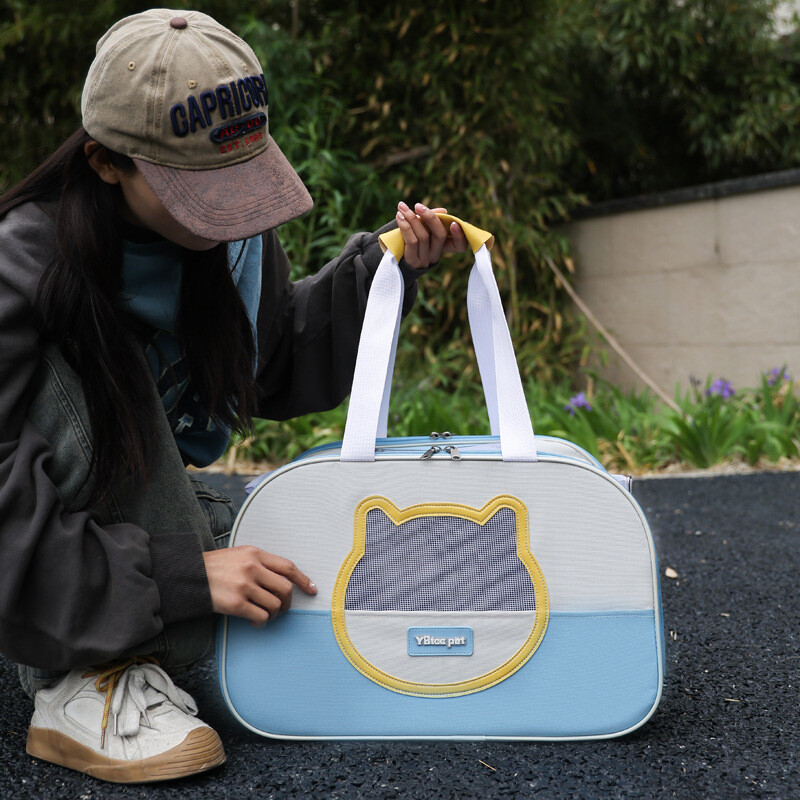 Prozračna torba za vanjsko nošenje velikog kapaciteta, sklopiva lagana torba za mačke i pse preko tijela