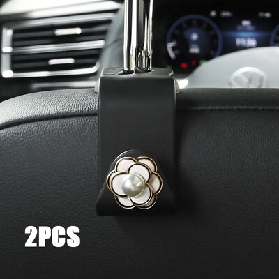 Mieli automobilio sėdynės atlošo kabliukai deimantiniai kamelijos gėlės dekoro animaciniai meškiukai automobilio salono laikymo kabliukas rankinės pakabinamas laikiklis kabliukas
