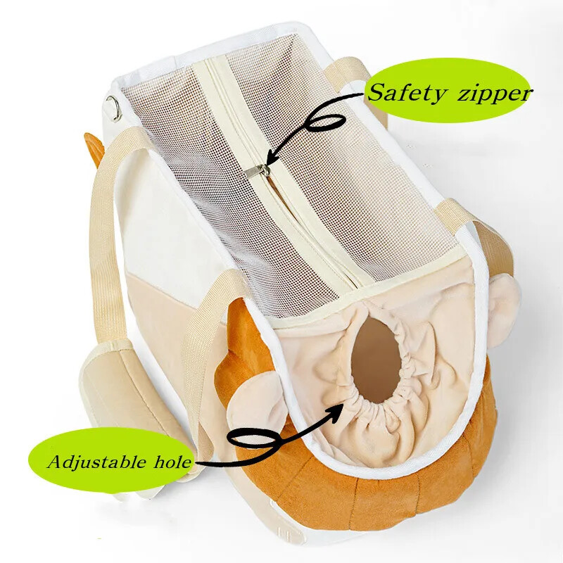 Nauji minkšti naminių gyvūnėlių nešiokliai Kelionių liūto dizaino naminių gyvūnėlių rankinė su apsauginiais užtrauktukais Orui pralaidus krepšys kačių šunų nešioklų krepšiai kačių kuprinė