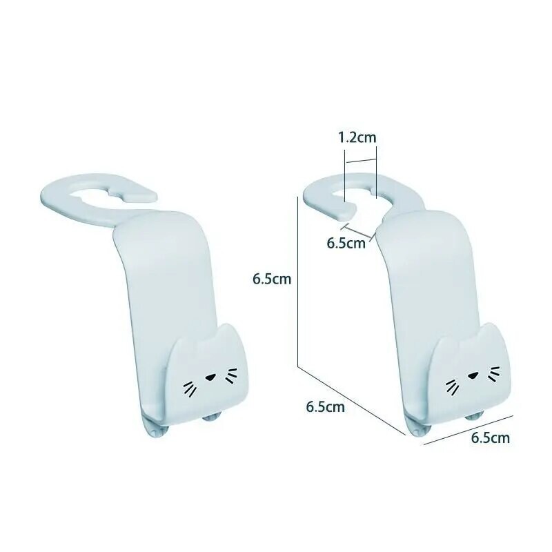 2vnt Kūrybinis automobilio kabliukas Mielos katės automobilinės kėdutės pakabos kabliukai už sėdynės Priedai Organizatorius Kabliukai Krepšiai Drabužiai Įvairūs kabyklos segtukai