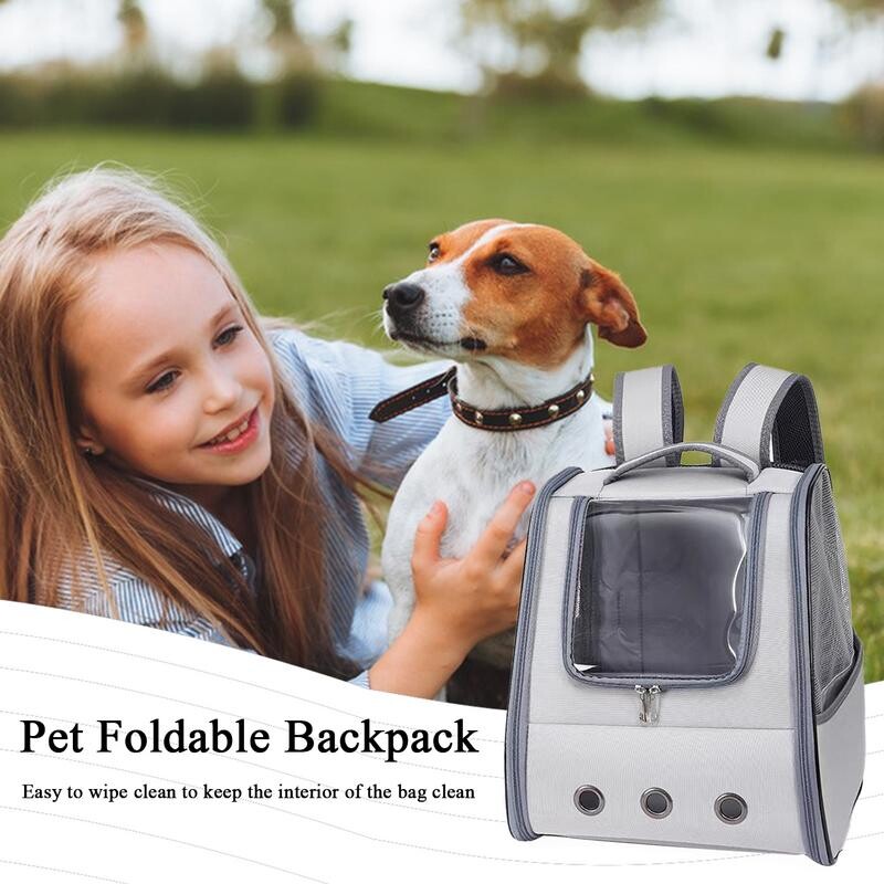 Rucsac pliabil pentru animale de companie, câine, pisică, geantă portabilă de transport de călătorie, design pliabil pentru câini și pisici, pentru plimbări, ieșiri, șoferi, călătorii