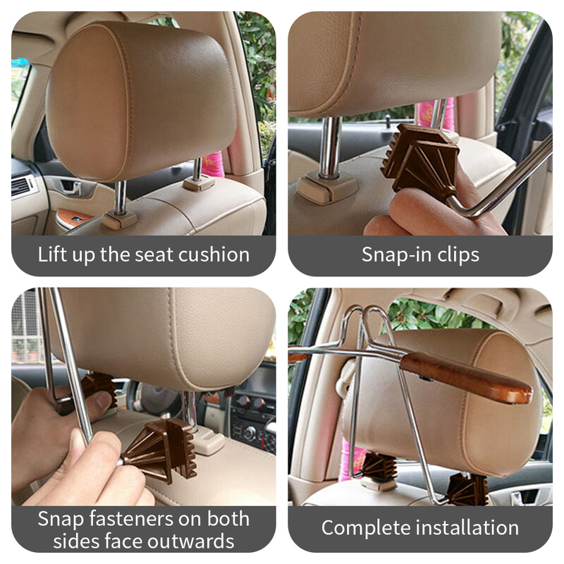 Vešiak na oblečenie do opierky hlavy sedadla, nerezový držiak na bundy a obleky, sušiak na oblečenie do auta, prenosný závesný stojan, príslušenstvo do auta