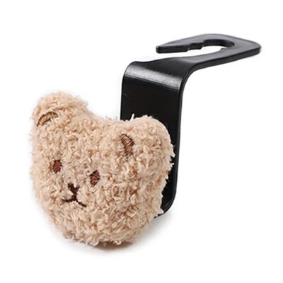 Kūrybinė automobilio sėdynės atlošas Mielas pliušinis meškiuko lėlės kablys automobilio viduje su dekoratyviniu plastikiniu pakabuku apdailos laikymo kabliu