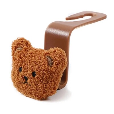 Kūrybinė automobilio sėdynės atlošas Mielas pliušinis meškiuko lėlės kablys automobilio viduje su dekoratyviniu plastikiniu pakabuku apdailos laikymo kabliu