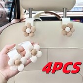 4/2/1 vnt Mieli gėlių sėdynės atlošo aksesuarai Automobilinės sėdynės kabliukai Krepšys Drabužių kabliukai Kūrybiniai automobilio sėdynės nugaros laikymo kabliai