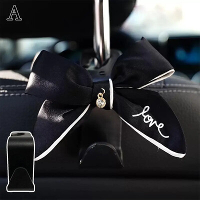 Kuka za autosjedalicu Crtani slatki luk Sigurnosne kuke za sjedalo Držač Torba Unutrašnja vješalica za glavu automobila Organizator za dodatnu opremu U7E1