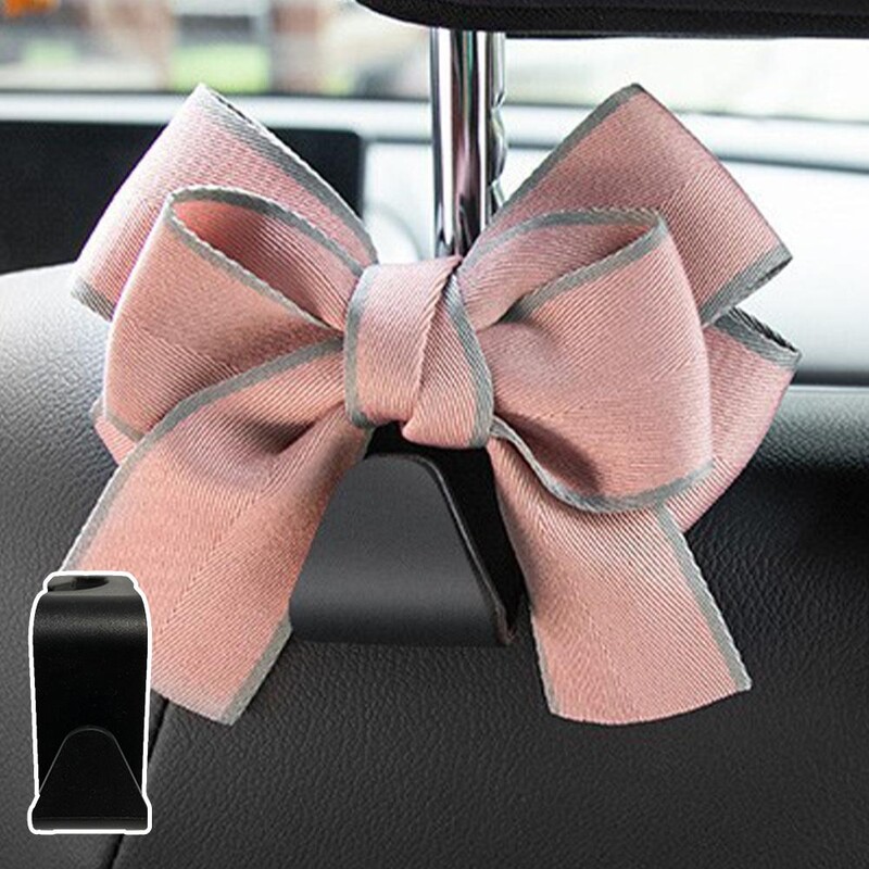 Kuka za autosjedalicu Crtani slatki luk Sigurnosne kuke za sjedalo Držač Torba Unutrašnja vješalica za glavu automobila Organizator za dodatnu opremu U7E1