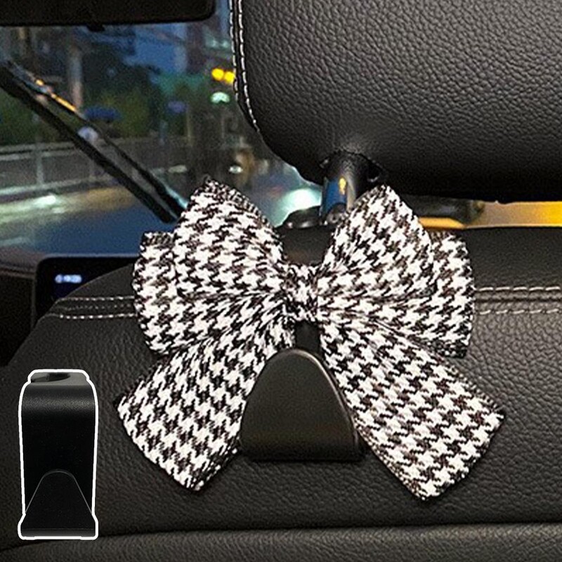 Kuka za autosjedalicu Crtani slatki luk Sigurnosne kuke za sjedalo Držač Torba Unutrašnja vješalica za glavu automobila Organizator za dodatnu opremu U7E1