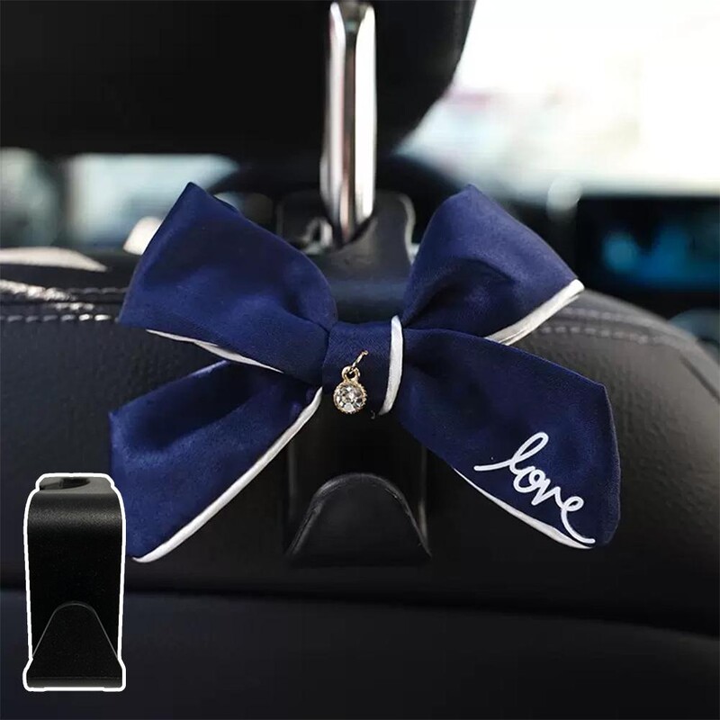 Kuka za autosjedalicu Crtani slatki luk Sigurnosne kuke za sjedalo Držač Torba Unutrašnja vješalica za glavu automobila Organizator za dodatnu opremu U7E1