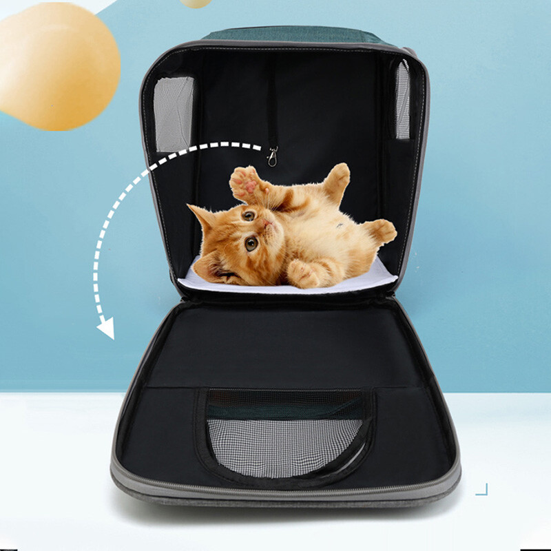 Vandeniui atspari naminių gyvūnėlių nešyklių kuprinė sulankstoma didelės talpos kačių krepšys, kvėpuojantis reguliuojamas lauko kelionių naminių gyvūnėlių nešiojimo rankinė