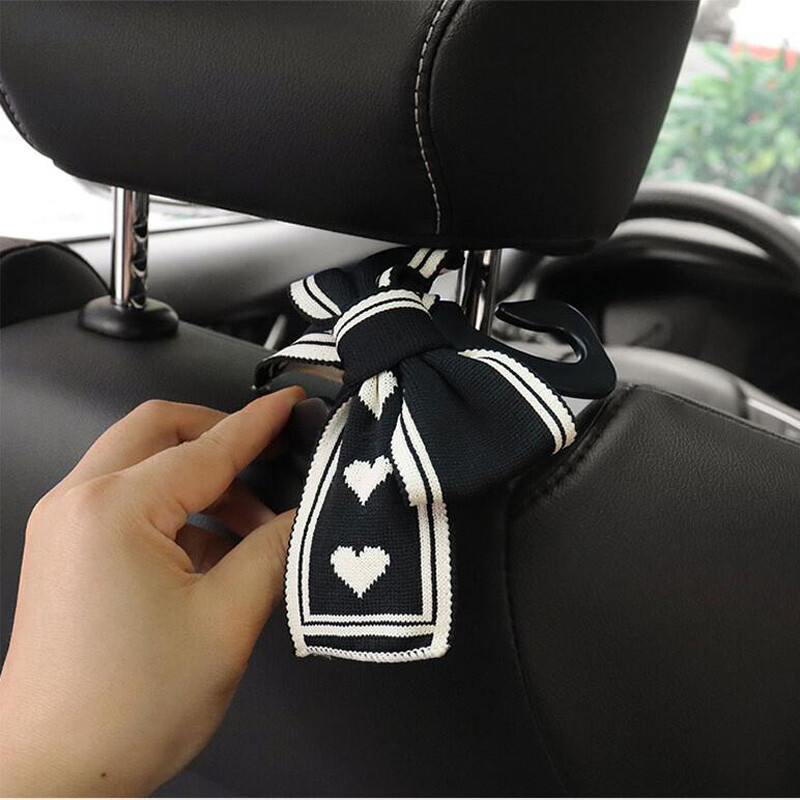 Univerzális Lover Bowknot Autóhorgok Ülés háttámla Jármű Fejtámla Szervező Tároló Akasztó Élelmiszer Kézitáska Női Autós Kiegészítők