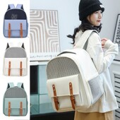 Hingav hingav kassi kandekott, suure mahutavusega kahe õlaga kaasaskantav kassi seljakott Kulumiskindel PVC/Oxford