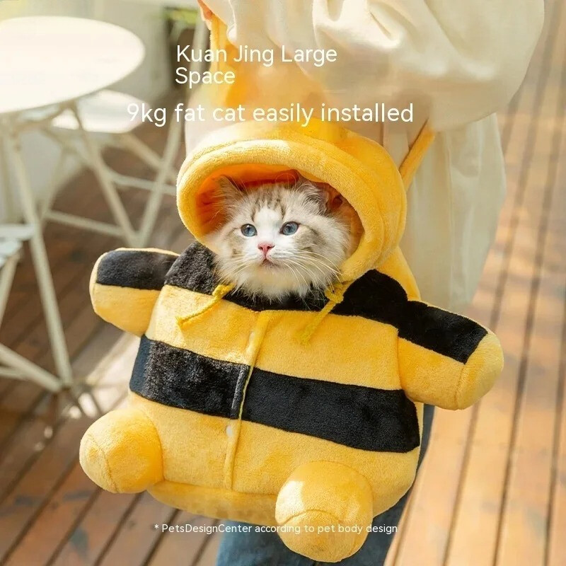 „Cue“ naminių gyvūnėlių krepšys, internetiniai garsenybių rudens ir žiemos šilti naminiai gyvūnėliai, miela bitelė, namų žaisliniai katės drabužiai