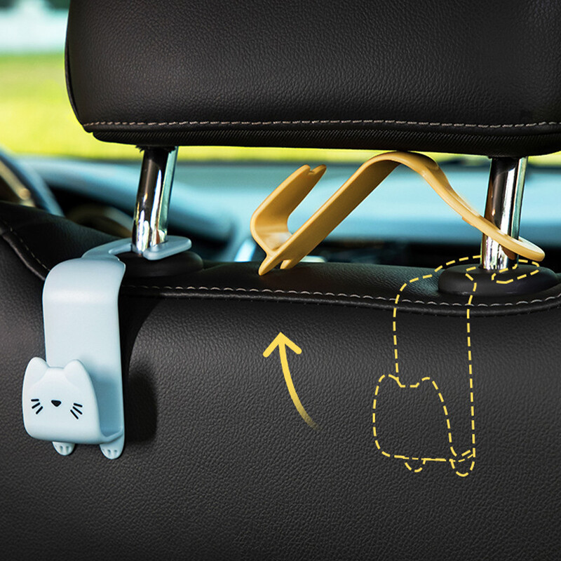 2vnt Animacinių filmų kabliukas Kūrybiškas automobilio sėdynės kablys Kabliukas Organizatoriaus stovas Krepšiai Drabužių raktai Įvairūs segtukai Automobilio interjero priedai