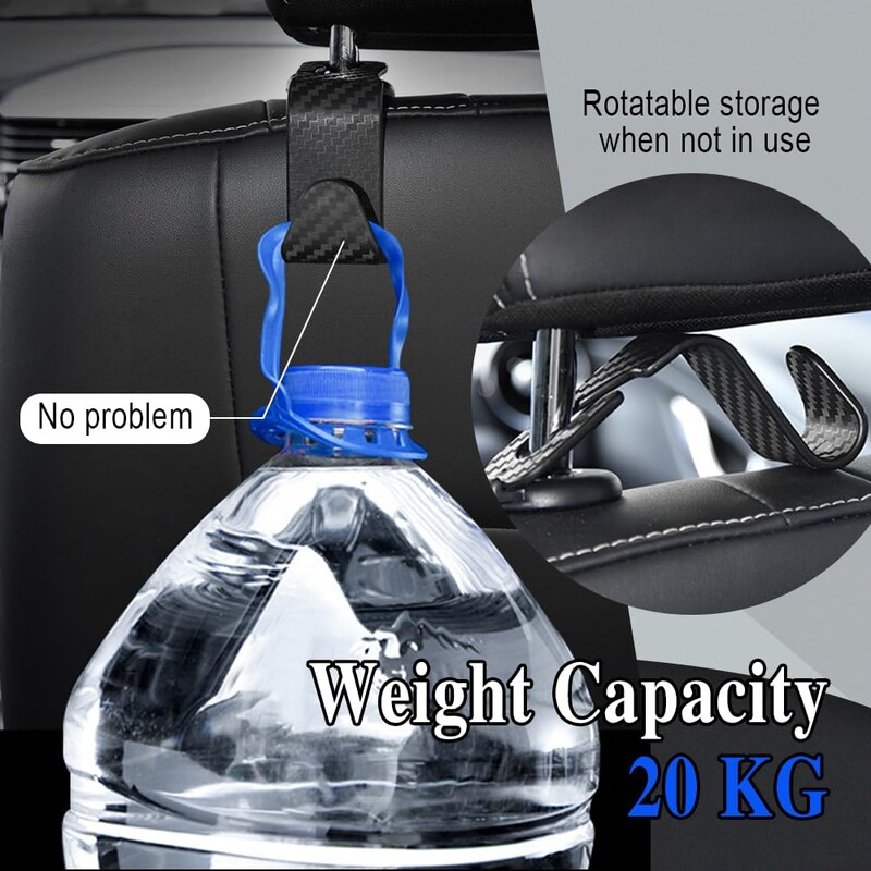 Automobilių galinių sėdynių kabliai Vidiniai galvos atramų kabliai Super apkrovą laikantys kabliai Universalūs automobilių interjero aksesuarams