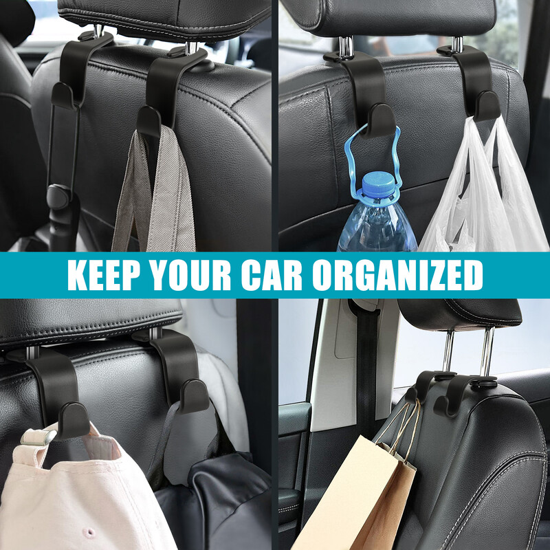 1vnt Automobilio galvos atramų kabliai Kabykla krepšiams Sėdynės atlošo Tvarkyklės laikiklio spaustukai Auto Tvirtinimo Kabliukai Automobilio laikymo salono priedai