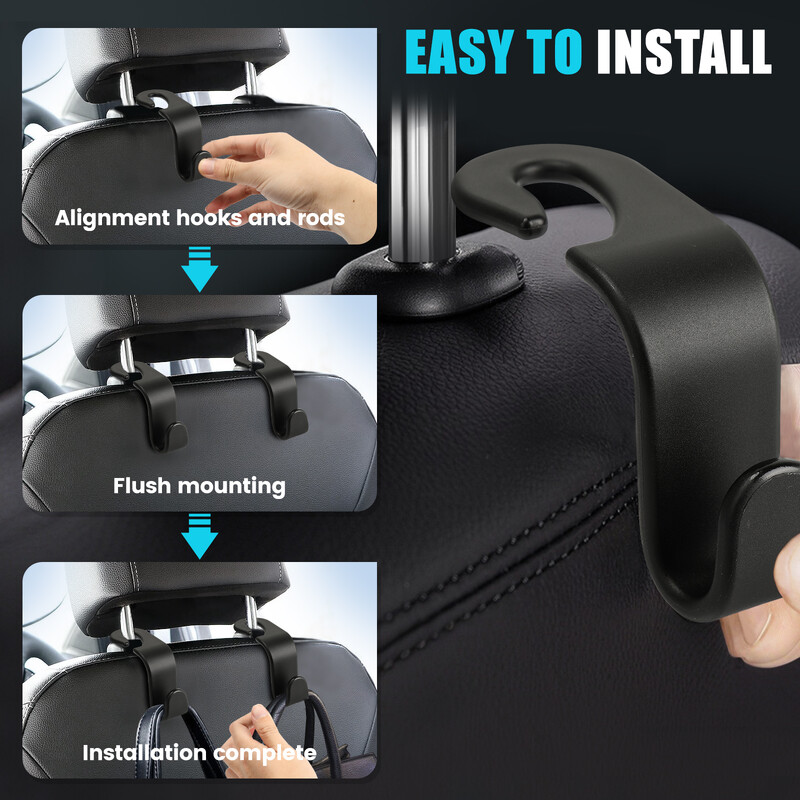 1vnt Automobilio galvos atramų kabliai Kabykla krepšiams Sėdynės atlošo Tvarkyklės laikiklio spaustukai Auto Tvirtinimo Kabliukai Automobilio laikymo salono priedai