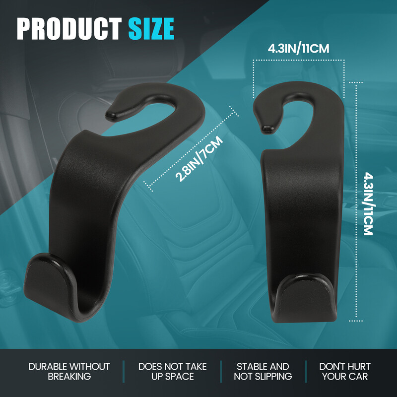 1vnt Automobilio galvos atramų kabliai Kabykla krepšiams Sėdynės atlošo Tvarkyklės laikiklio spaustukai Auto Tvirtinimo Kabliukai Automobilio laikymo salono priedai