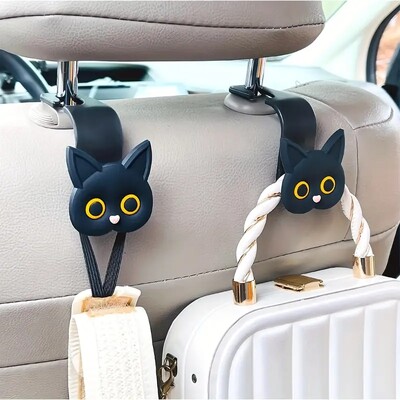 2 τμχ Αξιολάτρευτοι γάντζοι 3D Cartoon Cartoon Seat Headrest Headrest Cartoon - Universal Vehicle Storage Organizer για τσάντες, πορτοφόλια, παλτό - Cute Ca