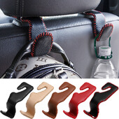 2/4 vnt. odiniai kabliukai automobilio sėdynės galvos atramos kablys automatinės sėdynės atlošas.