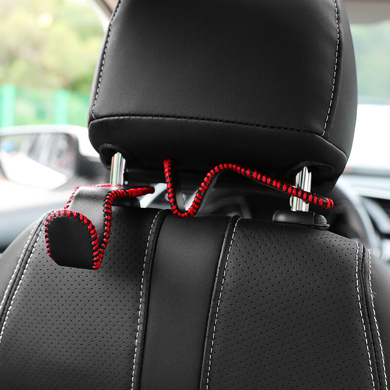 2/4 vnt. odiniai kabliukai automobilio sėdynės galvos atramos kablys automatinės sėdynės atlošas.