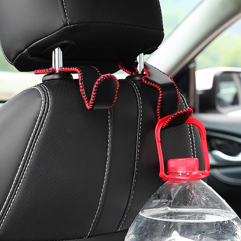 2/4 vnt. odiniai kabliukai automobilio sėdynės galvos atramos kablys automatinės sėdynės atlošas.