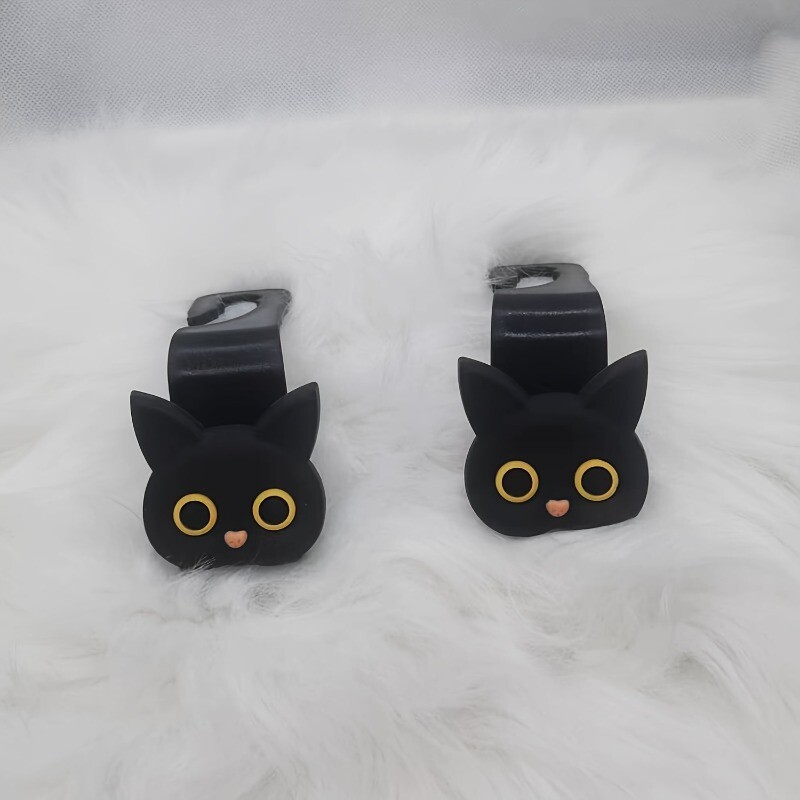 2vnt 3D animacinių filmų katės autokėdutė Miela galvos atramos kabliukas Universalus automobilio salono laikiklis pakabinamas transporto priemonės galinės sėdynės laikiklis