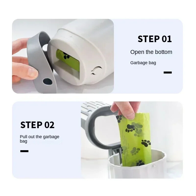 Kaķu pakaišu lāpstas liekšķere ar uzpildes maisiņu mājdzīvnieku filtram. Tīrs tualetes atkritumu savācējs Kaķu piederumi Kaķu pakaišu kastes pašattīrīšana