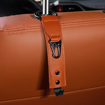 1vnt automatinio tvirtinimo pakabos PU odiniai kabliukai automobilio laikymo spaustukams priekinės sėdynės galvos atramos laikiklio laikiklis Automobilio salonas Mini Cooper