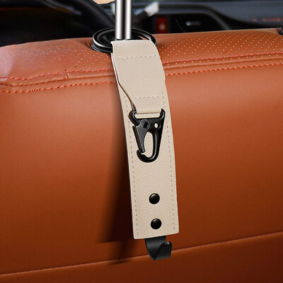 1vnt automatinio tvirtinimo pakabos PU odiniai kabliukai automobilio laikymo spaustukams priekinės sėdynės galvos atramos laikiklio laikiklis Automobilio salonas Mini Cooper