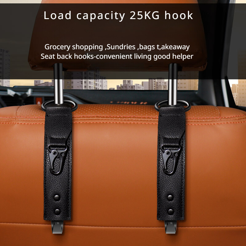 1vnt automatinio tvirtinimo pakabos PU odiniai kabliukai automobilio laikymo spaustukams priekinės sėdynės galvos atramos laikiklio laikiklis Automobilio salonas Mini Cooper