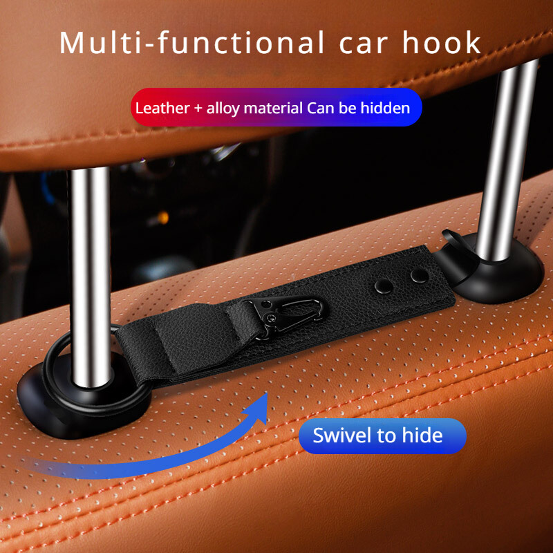 1vnt automatinio tvirtinimo pakabos PU odiniai kabliukai automobilio laikymo spaustukams priekinės sėdynės galvos atramos laikiklio laikiklis Automobilio salonas Mini Cooper