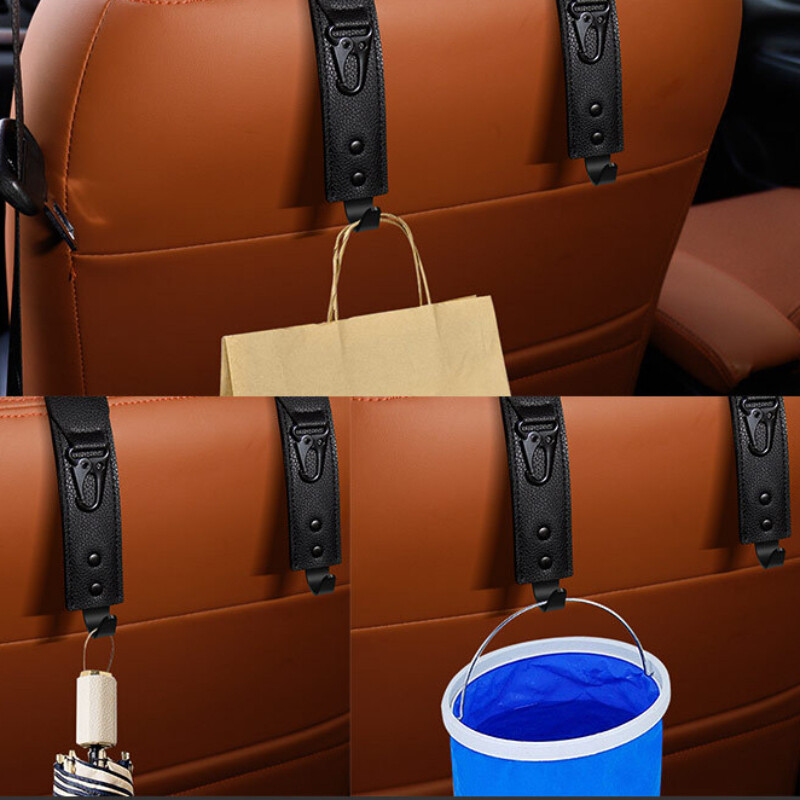 1vnt automatinio tvirtinimo pakabos PU odiniai kabliukai automobilio laikymo spaustukams priekinės sėdynės galvos atramos laikiklio laikiklis Automobilio salonas Mini Cooper