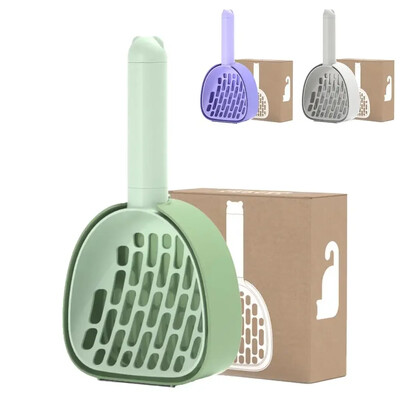 Šunų kačių kraiko kastuvas Daugiafunkcis gilus, didelės talpos kraiko kaušelis su laikikliu naminių gyvūnėlių valymo reikmenų įrankis kačių tualeto gaminys