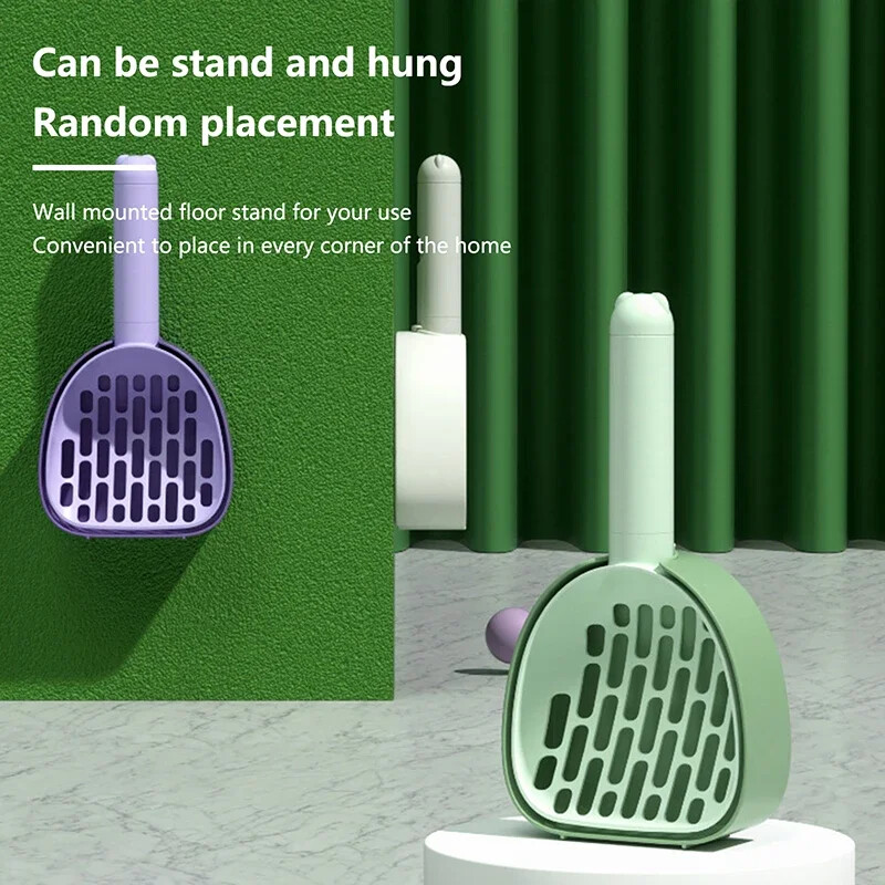 Šunų kačių kraiko kastuvas Daugiafunkcis gilus, didelės talpos kraiko kaušelis su laikikliu naminių gyvūnėlių valymo reikmenų įrankis kačių tualeto gaminys