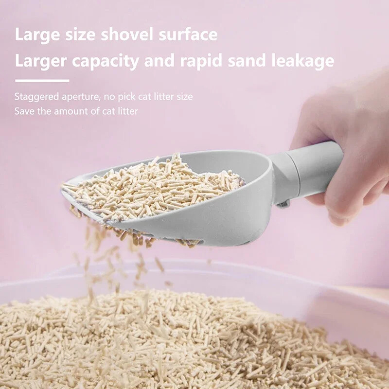 Šunų kačių kraiko kastuvas Daugiafunkcis gilus, didelės talpos kraiko kaušelis su laikikliu naminių gyvūnėlių valymo reikmenų įrankis kačių tualeto gaminys