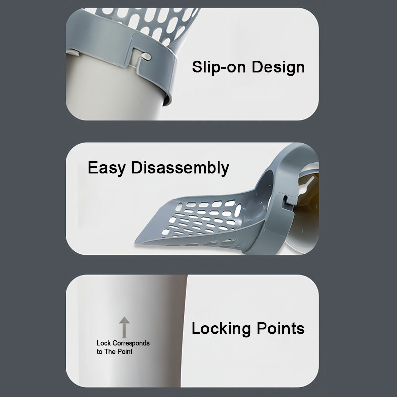 Kačių kraiko samtelis Nuimamas nešiojamas kačių smėlio kastuvas tualeto šiukšlių rinktuvas su maišelio filtru, skirtas kačių kraiko smėlio dėžės savaiminiam išsivalymui