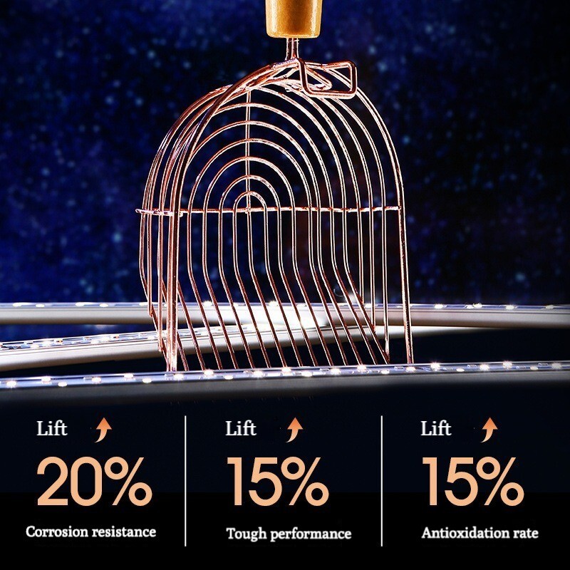 Kačių kraiko kastuvas savaime išsivalantis kačių kraiko metalinis kabliukas su kabliu Nešiojamas nerūdijančio plieno sijojamas kačiuko tualeto valymo įrankis