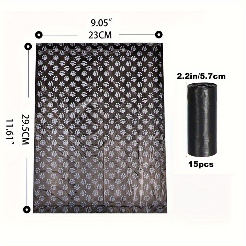 300 kusov/20 roliek hrubých nepriepustných vreciek na psie exkrementy na vonkajšie prechádzky, polyetylénový materiál, likvidácia živočíšneho exkrementu, čierne alebo zelené
