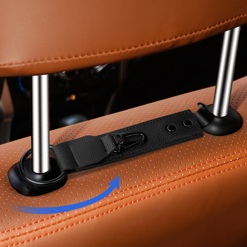 Automašīnas sēdekļa atzveltnes slēptais āķis zamšādas Volkswagen neredzamā auto salona aizmugurējā soma nelielu priekšmetu uzglabāšanas āķis