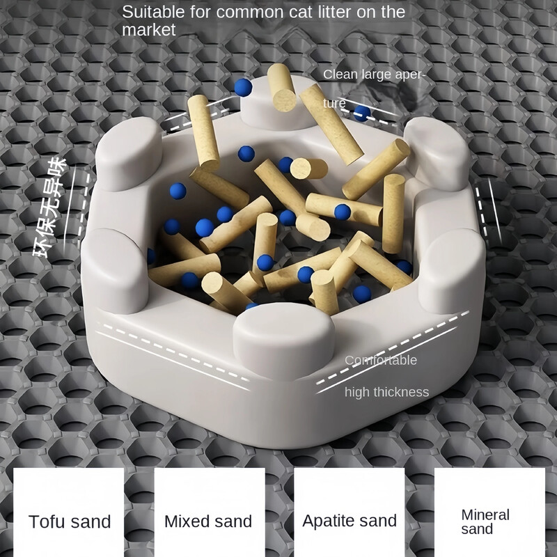 Kačių kraiko kilimėlis neslystantis didelis naminių gyvūnėlių kraiko dėžutės filtro kilimėlis Dvisluoksnis dėvėjimuisi atsparus vandeniui kačių kraiko kilimėlis naminių gyvūnėlių valymo reikmenys