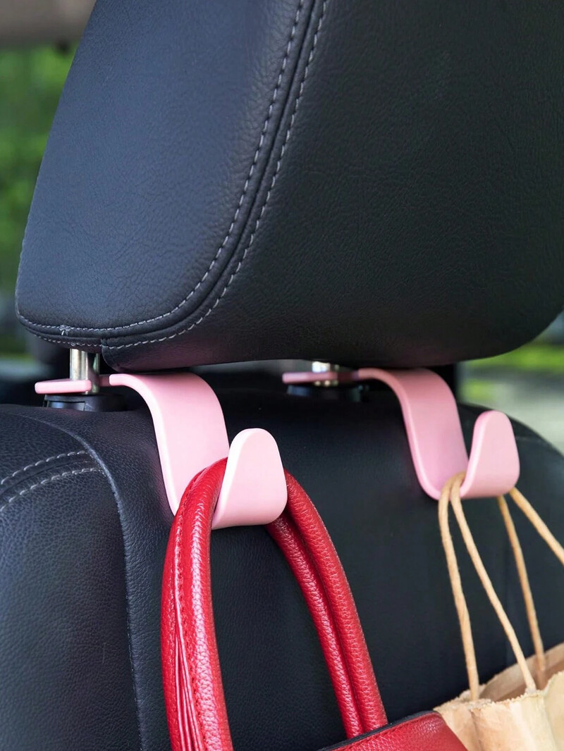 2vnt Pink Abs Car, Paslėpta universali sėdynės atlošo galvos atramos pakaba automobiliui, Creative Hook