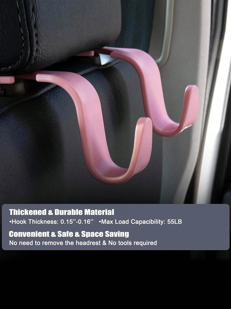 2vnt Pink Abs Car, Paslėpta universali sėdynės atlošo galvos atramos pakaba automobiliui, Creative Hook