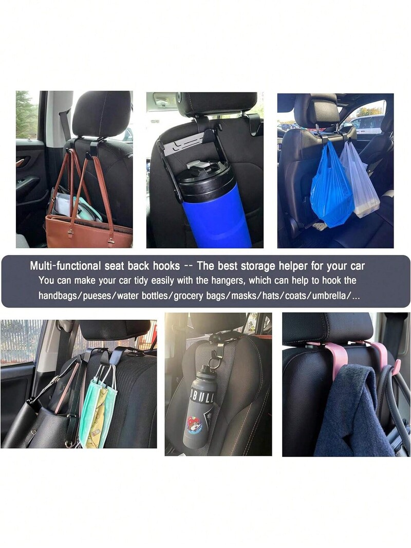 2vnt Pink Abs Car, Paslėpta universali sėdynės atlošo galvos atramos pakaba automobiliui, Creative Hook