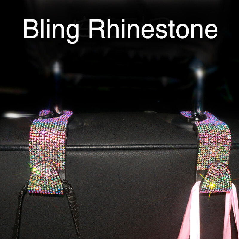 Kūrybingos automobilio sėdynės atlošo kablys deimantiniai kalnų krištoliniai kabykla Auto galvos atramos objektai atramos universalūs tvirtinimo spaustukai Bling automobilių priedai