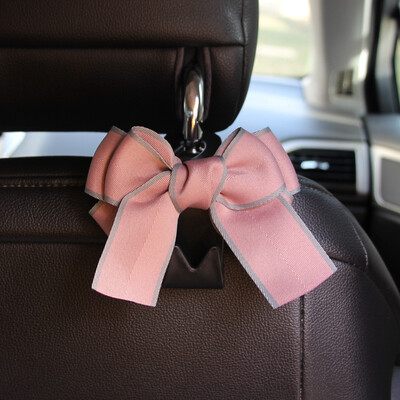 Roztomilé diamantové úložné háčiky na operadlo autosedačky s mašľou, organizér na opierku hlavy vozidla, vešiak na potraviny, taška, doplnky do interiéru auta