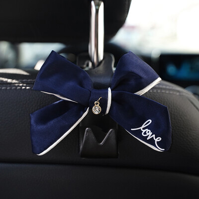 Roztomilé diamantové úložné háčiky na operadlo autosedačky s mašľou, organizér na opierku hlavy vozidla, vešiak na potraviny, taška, doplnky do interiéru auta